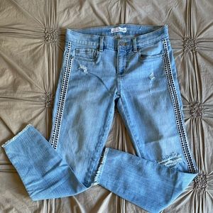 Loft Trendy Side Stripe Skinny Jeans | Petite